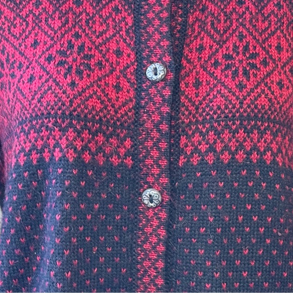 Alpaca Imports Sweater Cardigan Handmade Alpaca Wool Black Red Women’s XL - Picture 5 of 9